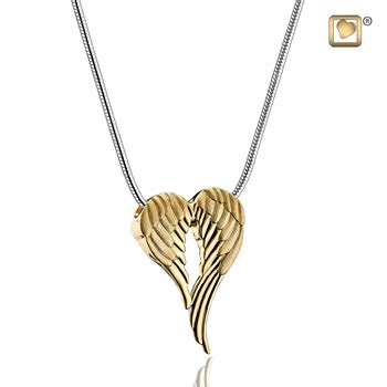 Angel Wings Gold Ash Pendant - Cremations Only