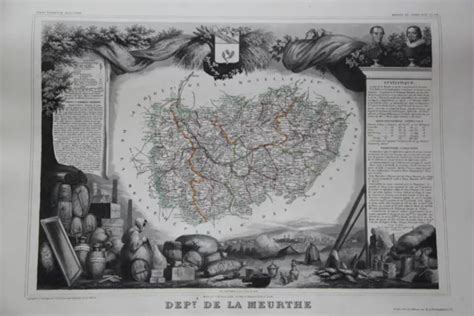 Grande Carte France Atlas Levasseur Edition Combette D Partement