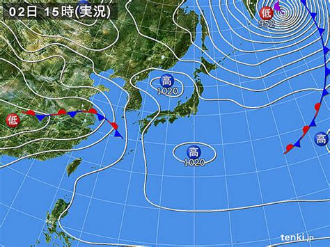 過去の実況天気図2024年04月02日 日本気象協会 Tenkijp