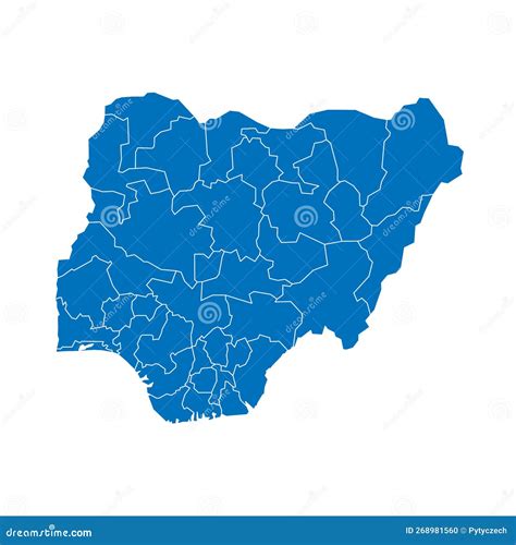 Nigeria Political Map Of Administrative Divisions Stock Illustration