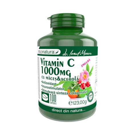 Vitamina C Mg Zmeura Cu Macese Si Acerola Comprim Farmacia