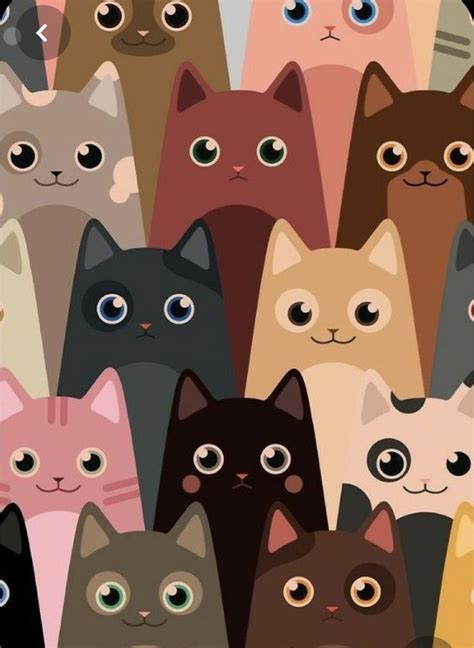 Many Different Colored Cats With Big Eyes