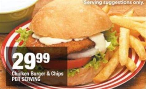 Chicken Burger Chips Per Serving Offer At Ok Foods