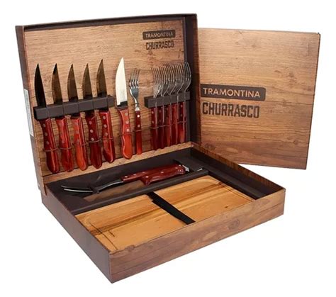 Set Juego Cubiertos Asado Polywood Tramontina Pz Cuot