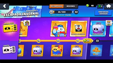 Brawl Stars Abriendo El Pase De Batalla Temporada 4 Y Desbloqueando A