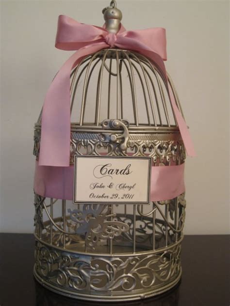 Items Similar To Champagnegold Bird Cage Wedding Card Holder Wedding