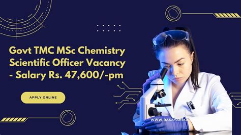 Govt Tmc Msc Chemistry Scientific Officer Vacancy