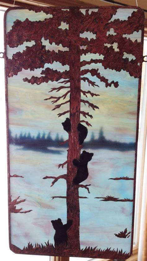 Stained Glass Copper Overlay Bear Cubs The Cub Scouts Etsy