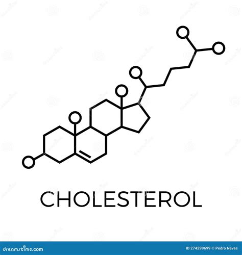 Vector Thin Line Icon Of Cholesterol Molecular Structure Chemical