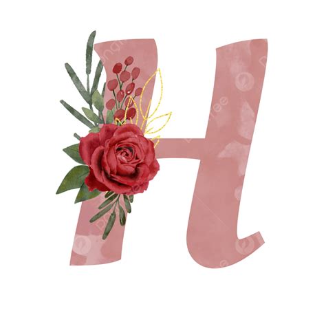 Floral Alphabet Letter H With Watercolor Flowers And 55 OFF