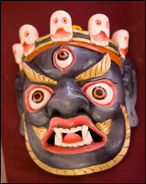 Traditional Wood Carving From Bhutan Mask With Third Eye Flickr