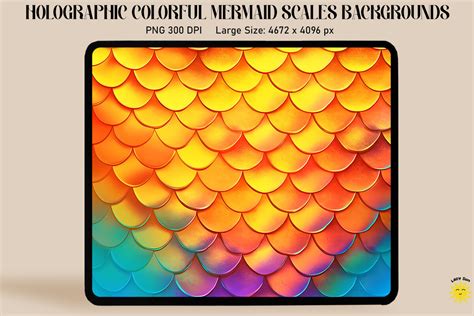 Holographic Mermaid Scales Background Graphic By Lazy Sun Creative