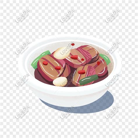 Kamay Iginuhit Cartoon Masarap Braised Bacon Larawannumero Ng Graphics