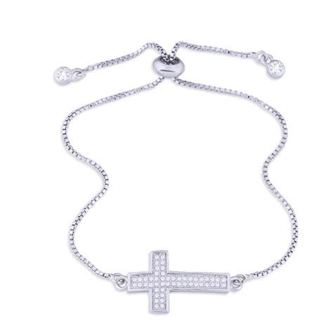 Bracelet Croix Coulissant Ajustable Bijou Tendance Croix Chr Tienne