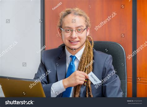 Handsome Man Dreads Glasses Business Suit Stock Photo 474255475