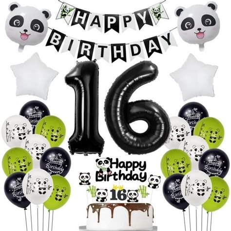 Panda Ballons 16 Ans Anniversaire Garcon Fille Décoration Panda Ballon