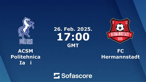 Acsm Politehnica Ia I Vs Fc Hermannstadt Live Score H H And Lineups