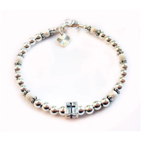 Silver Sparkle Cross Christening Bracelet | Christening/Holy Communion ...