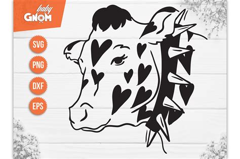 Cow Svg File Cow With Heart Print Svg Gráfico Por Babygnom · Creative