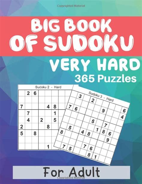 Big Book Of Sudoku Very Hard Puzzles For Adult Sudoku For Adult