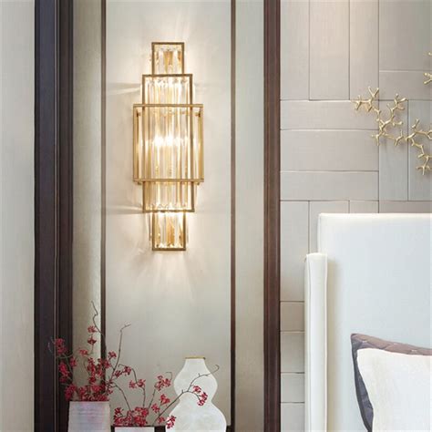 Modern Luxury Gold Metal Crystal Led Wall Lights For Restaurant Villa