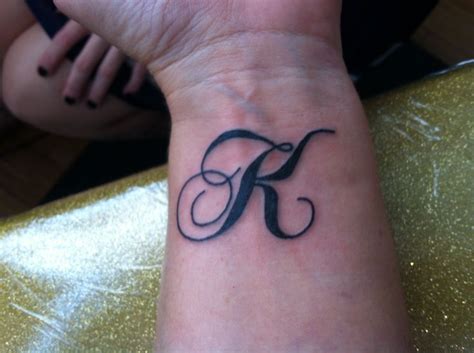 Letter K Script Tattoo Designs