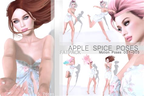 Second Life Marketplace Apple Spice Motion Poses 001 005 Fatpack