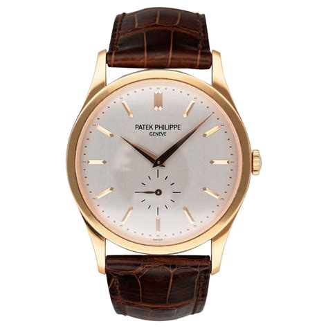 Patek Philippe Calatrava 18k Rose Gold Silver Dial Mens Watch 5196 For