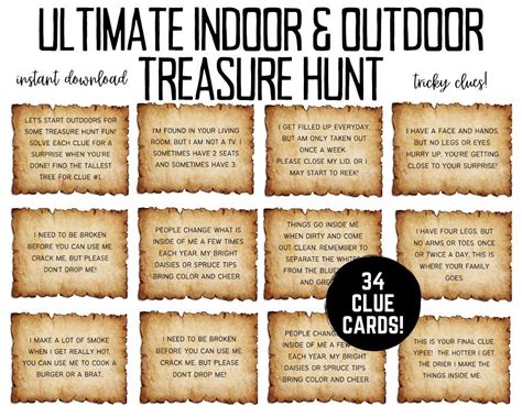 Ultimate Indoor And Outdoor Treasure Hunt Birthday Treasure Etsy