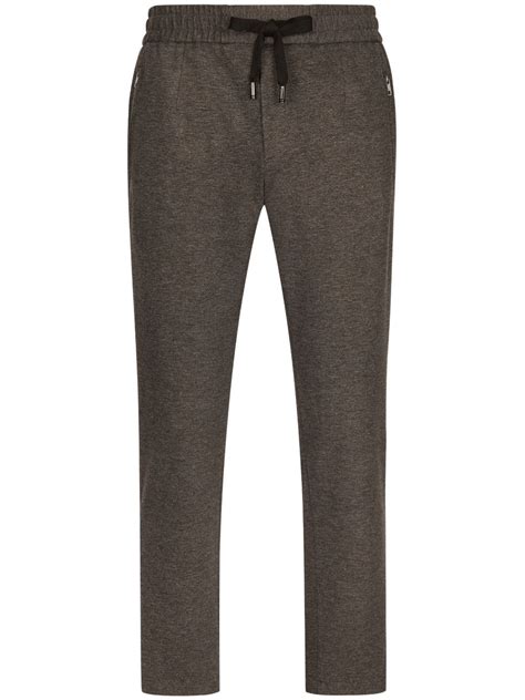 Dolce Gabbana Dg Essentials Jersey Track Pants Brown Farfetch