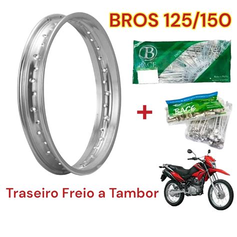 Kit Jogo De Raio Inox Aro Roda Folha Nxr Bros Traseiro Ou