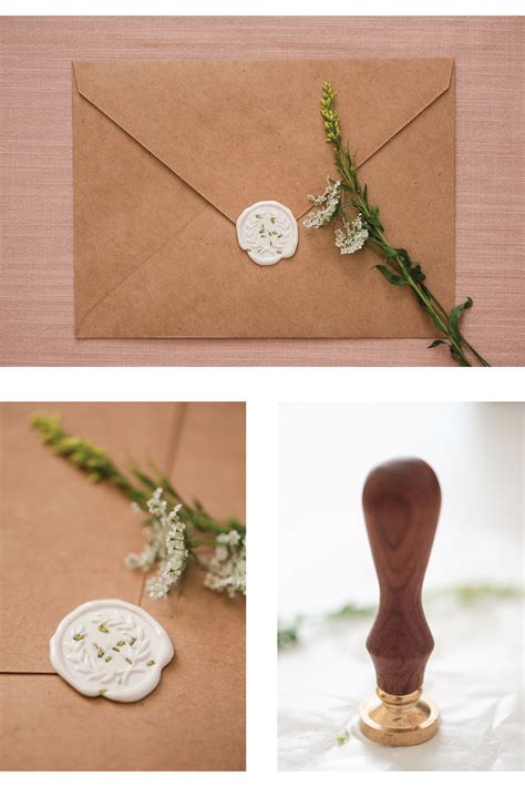 Wax Seal Wedding Invitations White Wax Seals Branch Vine Wax Seals