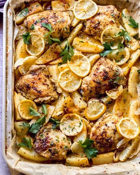 Roasted Lemon Herb Chicken And Potatoes Recipe The Feedfeed