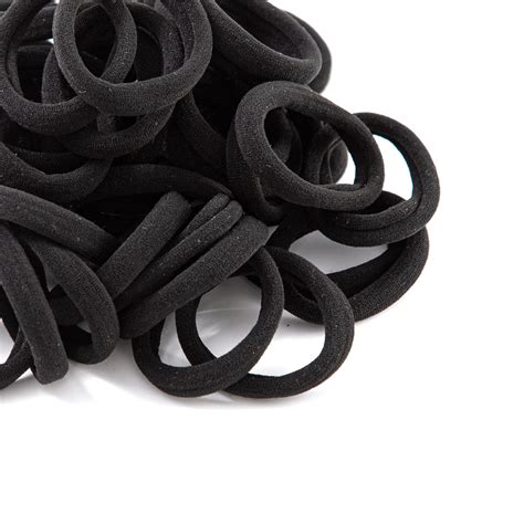 Zborh 100pcs Black Hair Ties For Women Seamless Hair