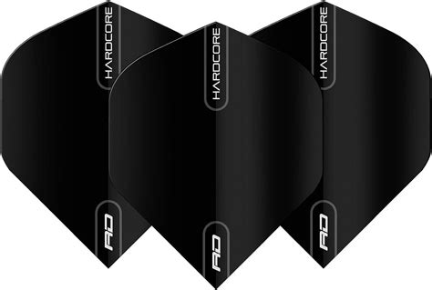 RED DRAGON Hardcore Black Extra Thick Dart Flights 5 Sets 15 Flights