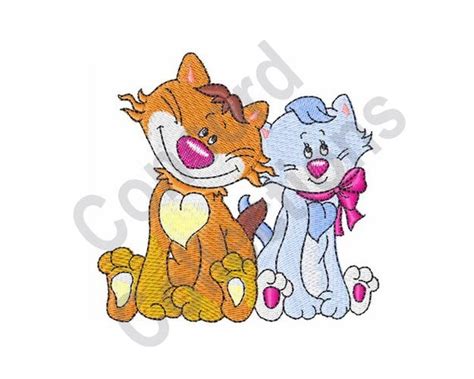 Cats Machine Embroidery Design Etsy