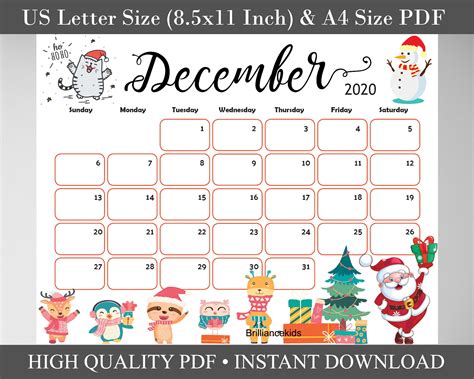 Christmas Printable Calendar