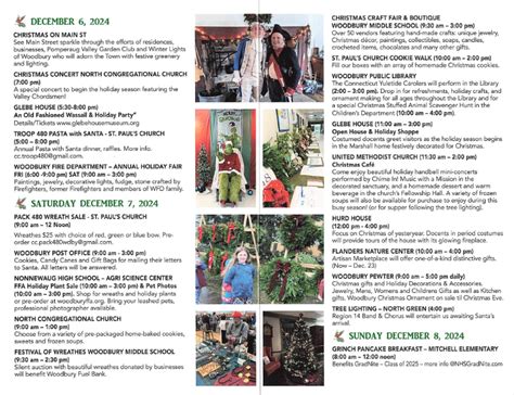 Community Events Calendar Woodbury Ct