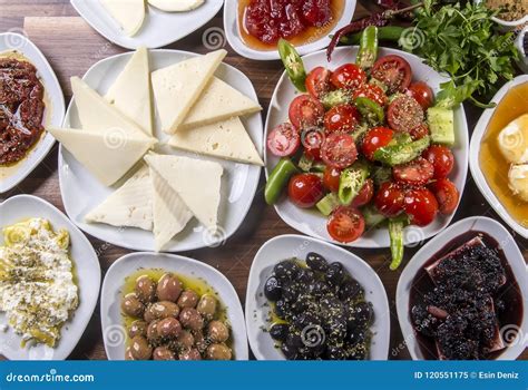 Traditional Rich And Delicious Turkish Breakfast Stock Image Image Of