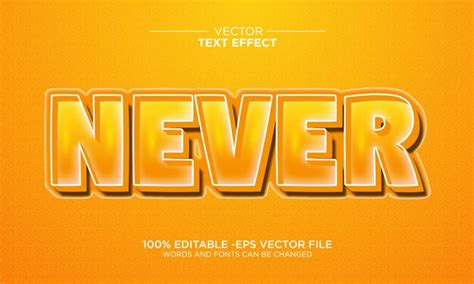Vektor Editierbar Nie D Texteffekt Typografie Vorlage Premium Vektor