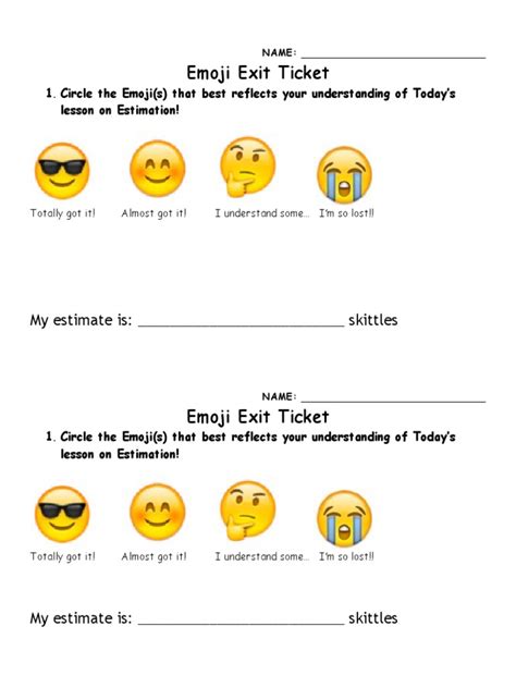 Emoji Exit Ticket Pdf