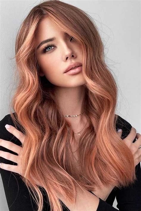 50 Trendy Hair Colors To Wear In Winter Golden Copper Blonde Long