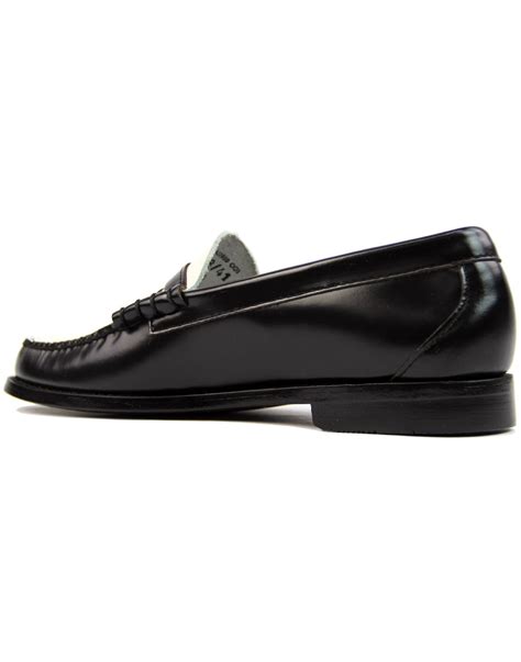 Bass Weejuns Larson Retro Mod 2 Tone Penny Loafers Blackwhite