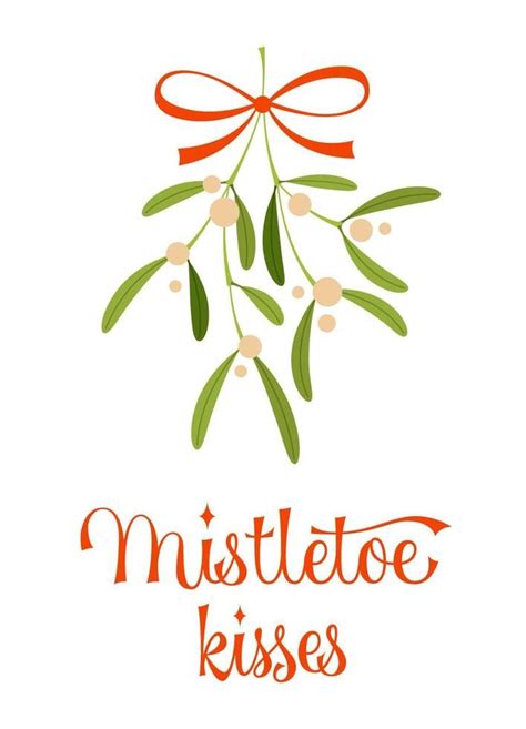 Vintage Mistletoe Kisses For Christmas Designs