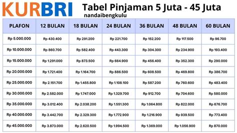 Brosur KUR BRI 2024 Cek Tabel Pinjaman 5 Juta 100 Juta Jelang