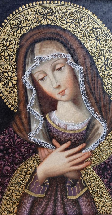 Pin By Dee Dee On Antiques Virgin Mary Painting Virgin Mary Artwork Virgin Mary