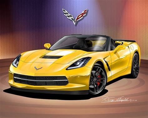 Chevorolet Corvette Art Prints By Danny Whitfield 2014 2019 C7 Corvette