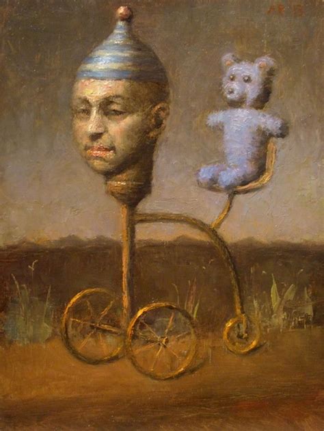 Avery Palmer Oil Three Wheeled Boy Bizarre Art Surreal Art