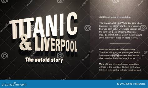 Sign Of Titanic Liverpool Editorial Image Image Of Captain 297742695