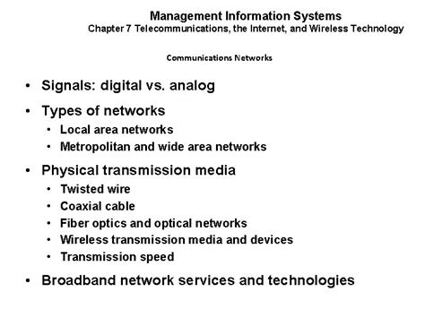 Chapter Telecommunications The Internet And Wireless Technology